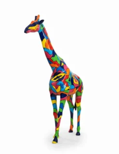 Casa Padrino Luxus Deko Skulptur Giraffe Mosaik H. 320 cm - Riesige Gartenskulptur - Lebensgroße Skulptur - XXL Deko Skulptur - XXL Deko Figur