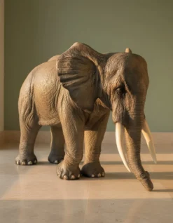 Casa Padrino Luxus Deko Skulptur Elefant Realistisch H. 225 cm - Riesige Gartenskulptur - Lebensgroße Skulptur - XXL Deko Skulptur - XXL Deko Figur
