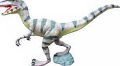 Casa Padrino Luxus Deko Skulptur Dinosaurier Velociraptor Mehrfarbig 282 x H. 152 cm - Riesige Gartenskulptur - Lebensgroße Skulptur - XXL Deko Skulptur - XXL Deko Figur - XXL Dinosaurier