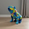 Casa Padrino Luxus Deko Skulptur Hund Sitzend Mosaik Bulldogge H. 67 cm - Deko Skulptur - Deko Figur - Tierfigur - Gartendeko
