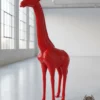 Casa Padrino Luxus Deko Skulptur Giraffe H. 210 cm - Riesige Gartenskulptur - Lebensgroße Skulptur - XXL Deko Skulptur - XXL Deko Figur