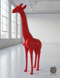 Casa Padrino Luxus Deko Skulptur Giraffe H. 210 cm - Riesige Gartenskulptur - Lebensgroße Skulptur - XXL Deko Skulptur - XXL Deko Figur