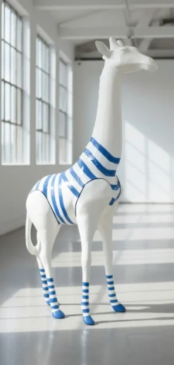 Casa Padrino Luxus Deko Skulptur Giraffe Seemann H. 210 cm - Riesige Gartenskulptur - Lebensgroße Skulptur - XXL Deko Skulptur - XXL Deko Figur