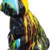 Casa Padrino Luxus Deko Skulptur Hase Schwarz / Mehrfarbig H. 120 cm - Große Deko Figur - XXL Deko Skulptur - XXL Deko Figur - XXL Tierfigur - Wohnzimmer Deko - Garten Deko - Luxus Deko XXL Figuren