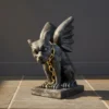 Casa Padrino Luxus Deko Skulptur Deko Objekt Wasserspeier H. 38 cm - Deko Skulptur - Deko Figur - Tierfigur - Gartendeko