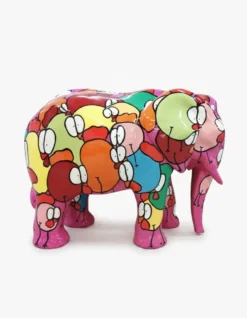 Casa Padrino Luxus Deko Skulptur Elefant Cartoon H. 60 cm - Deko Skulptur - Deko Figur - Tierfigur - Gartendeko