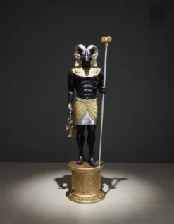 Casa Padrino Luxus Deko Skulptur Statue Khnoum H. 230 cm - Riesige Gartenskulptur - Lebensgroße Skulptur - XXL Deko Skulptur - XXL Deko Figur
