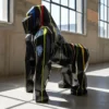 Casa Padrino Luxus Deko Skulptur Affe Gorilla Facetten Trash H. 128 cm - Riesige Gartenskulptur - Lebensgroße Skulptur - XXL Deko Skulptur - XXL Deko Figur
