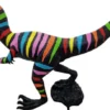 Casa Padrino Luxus Deko Skulptur Dinosaurier Schwarz / Mehrfarbig 300 x H. 157 cm - Riesige Gartenskulptur - Lebensgroße Skulptur - XXL Deko Skulptur - XXL Deko Figur - XXL Tierfigur - Garten Deko
