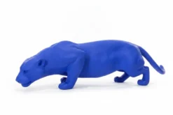 Casa Padrino Luxus Deko Skulptur Raubkatze Panther Oder Leopard Blau YK H. 40 cm - Deko Skulptur - Deko Figur - Tierfigur - Gartendeko