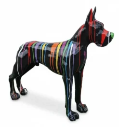 Casa Padrino Luxus Deko Skulptur Hund Mastiff Trash H. 111 cm - Riesige Gartenskulptur - Lebensgroße Skulptur - XXL Deko Skulptur - XXL Deko Figur
