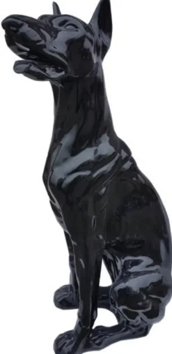 Casa Padrino Luxus Deko Skulptur Hund Dobermann Schwarz H. 80 cm - Große Deko Figur - XXL Deko Skulptur - XXL Deko Figur - XXL Tierfigur - Wohnzimmer Deko - Garten Deko - Luxus Deko XXL Figuren