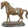 Casa Padrino Luxus Deko Skulptur Pferd Braun / Schwarz 55 cm - Bronze Deko Figur