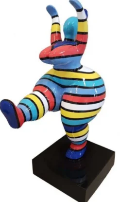 Casa Padrino Luxus Deko Skulptur Mehrfarbig / Schwarz H. 85 cm - Große Deko Figur - XXL Deko Skulptur - XXL Deko Figur - Wohnzimmer Deko - Garten Deko - Luxus Deko XXL Skulpturen & Figuren