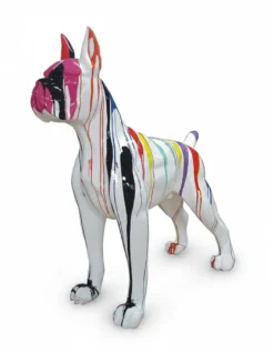 Casa Padrino Luxus Deko Skulptur Hund Riesenboxer H. 180 cm - Riesige Gartenskulptur - Lebensgroße Skulptur - XXL Deko Skulptur - XXL Deko Figur
