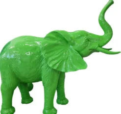 Casa Padrino Luxus Deko Skulptur Elefant Grün 160 x 66 x H. 160 cm - Große Deko Figur - XXL Deko Skulptur - XXL Deko Figur - Garten Deko - Luxus Deko XXL Figuren
