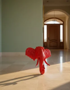 Casa Padrino Luxus Deko Skulptur Elefant Trophäe H. 105 cm - Riesige Gartenskulptur - Lebensgroße Skulptur - XXL Deko Skulptur - XXL Deko Figur