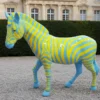 Casa Padrino Luxus Deko Skulptur Pferd Zebra Picasso H. 167 cm - Riesige Gartenskulptur - Lebensgroße Skulptur - XXL Deko Skulptur - XXL Deko Figur