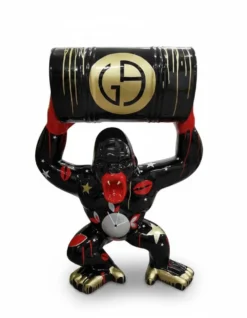 Casa Padrino Luxus Deko Skulptur Affe Gorilla Barrel Star H. 98 cm - Deko Skulptur - Deko Figur - Tierfigur - Gartendeko