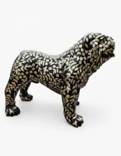 Casa Padrino Luxus Deko Skulptur Hund Bulldogge Hindi H. 70 cm - Deko Skulptur - Deko Figur - Tierfigur - Gartendeko