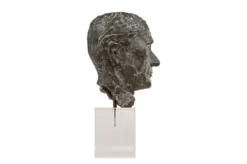 Casa Padrino Luxus Deko Skulptur Bronzefigur Bronze / Braun 15 x 23 x H. 45 cm - Massive Bronzeskulptur auf Plexiglas Sockel - Luxus Deko Accessoires