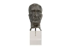 Casa Padrino Luxus Deko Skulptur Bronzefigur Bronze / Braun 15 x 23 x H. 45 cm - Massive Bronzeskulptur auf Plexiglas Sockel - Luxus Deko Accessoires