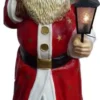 Casa Padrino Luxus Deko Skulptur Weihnachtsmann mit Laterne Rot / Mehrfarbig H. 175 cm - Lebengroße Weihnachts Deko Figur - XXL Deko Skulptur - XXL Deko Figur - XXL Weihnachts Skulptur