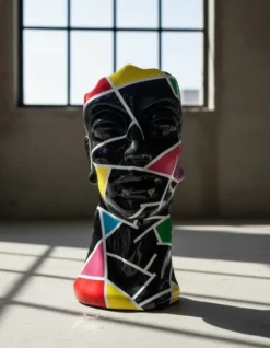 Casa Padrino Luxus Deko Skulptur Deko Objekt Mosaik Männerbüste H. 70 cm - Deko Skulptur - Deko Figur - Tierfigur - Gartendeko