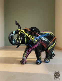 Casa Padrino Luxus Deko Skulptur Elefant H. 47 cm - Deko Skulptur - Deko Figur - Tierfigur - Gartendeko