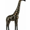 Casa Padrino Luxus Deko Skulptur Giraffe Schwarz / Gold H. 205 cm - Riesige Gartenskulptur - Lebensgroße Skulptur - XXL Deko Skulptur - XXL Deko Figur - XXL Tierfigur