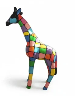 Casa Padrino Luxus Deko Skulptur Giraffe Mosaik H. 50 cm - Deko Skulptur - Deko Figur - Tierfigur - Gartendeko