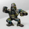 Casa Padrino Luxus Deko Skulptur Affe Kong Wütende Gorilla Splash H. 102 cm - Riesige Gartenskulptur - Lebensgroße Skulptur - XXL Deko Skulptur - XXL Deko Figur
