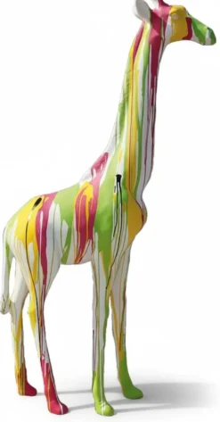 Casa Padrino Luxus Deko Skulptur Giraffe Trash H. 210 cm - Riesige Gartenskulptur - Lebensgroße Skulptur - XXL Deko Skulptur - XXL Deko Figur