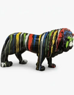 Casa Padrino Luxus Deko Skulptur Raubkatze Löwenmüll H. 120 cm - Riesige Gartenskulptur - Lebensgroße Skulptur - XXL Deko Skulptur - XXL Deko Figur