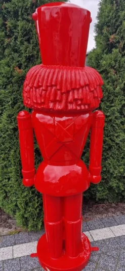 Casa Padrino Luxus Deko Skulptur Nussknacker Rot H. 180 cm - Weihnachts Deko Figur - XXL Deko Skulptur - XXL Deko Figur - XXL Weihnachts Skulptur - Weihnachts Deko Accessoires
