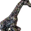 Casa Padrino Luxus Deko Skulptur Giraffe Schwarz / Mehrfarbig H. 80 cm - Große Deko Figur - XXL Deko Skulptur - XXL Deko Figur - XXL Tierfigur - Wohnzimmer Deko - Garten Deko - Deko XXL Figuren
