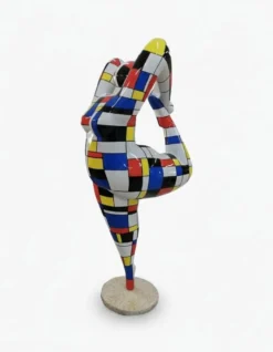 Casa Padrino Luxus Deko Skulptur Statue Turnerin Mondrian H. 141 cm - Riesige Gartenskulptur - Lebensgroße Skulptur - XXL Deko Skulptur - XXL Deko Figur