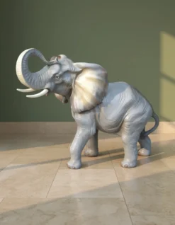Casa Padrino Luxus Deko Skulptur Elefant Realistisch H. 44 cm - Deko Skulptur - Deko Figur - Tierfigur - Gartendeko