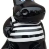 Casa Padrino Luxus Deko Skulptur Nilpferd Schwarz / Weiß H. 100 cm - Große Deko Figur - XXL Deko Skulptur - XXL Deko Figur - XXL Tierfigur - Wohnzimmer Deko - Garten Deko - Deko XXL Figuren