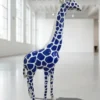 Casa Padrino Luxus Deko Skulptur Giraffe Design H. 210 cm - Riesige Gartenskulptur - Lebensgroße Skulptur - XXL Deko Skulptur - XXL Deko Figur