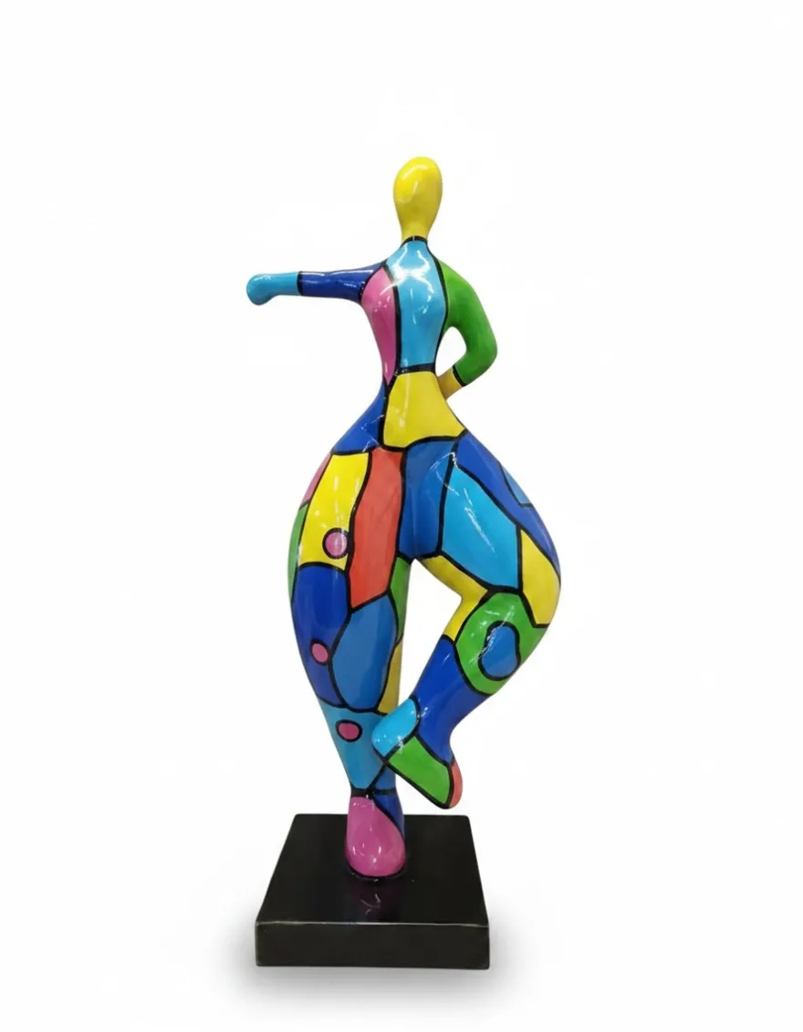 Casa Padrino Luxus Deko Skulptur Statue Überschwängliche Frau Mosaik H. 85 cm - Deko Skulptur - Deko Figur - Tierfigur - Gartendeko