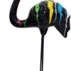 Casa Padrino Luxus Deko Skulptur Flamingo Schwarz / Mehrfarbig H. 120 cm - Große Deko Figur - XXL Deko Skulptur - XXL Deko Figur - XXL Tierfigur - Wohnzimmer Deko - Garten Deko - Luxus XXL Figuren
