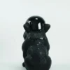 Casa Padrino Luxus Deko Skulptur Hund Bulldogge Schwarz Kappe LV Monogramm H. 100 cm - Riesige Gartenskulptur - Lebensgroße Skulptur - XXL Deko Skulptur - XXL Deko Figur