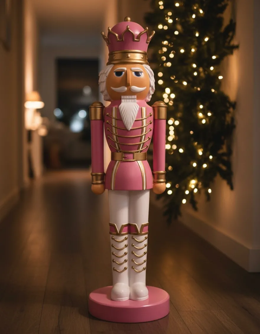 Casa Padrino Luxus Deko Skulptur Weihnachtsfigur Nussknacker H. 200 cm - Riesige Gartenskulptur - Lebensgroße Skulptur - XXL Deko Skulptur - XXL Deko Figur