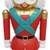 Casa Padrino Luxus Deko Skulptur Nussknacker Rot / Mehrfarbig / Türkis H. 180 cm - Weihnachts Deko Figur - XXL Deko Skulptur - XXL Deko Figur - XXL Weihnachts Skulptur - Weihnachts Deko Accessoires