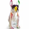 Casa Padrino Luxus Deko Skulptur Hund Riesiger Sitzend Bulldogge Trash H. 250 cm - Riesige Gartenskulptur - Lebensgroße Skulptur - XXL Deko Skulptur - XXL Deko Figur