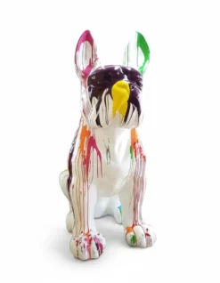 Casa Padrino Luxus Deko Skulptur Hund Riesiger Sitzend Bulldogge Trash H. 250 cm - Riesige Gartenskulptur - Lebensgroße Skulptur - XXL Deko Skulptur - XXL Deko Figur