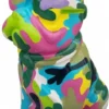 Casa Padrino Luxus Deko Skulptur Hund Bulldogge Armee Krawatte H. 80 cm - Deko Skulptur - Deko Figur - Tierfigur - Gartendeko