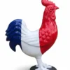 Casa Padrino Luxus Deko Skulptur Vogel Dreifarbiger Riesenhahn H. 215 cm - Riesige Gartenskulptur - Lebensgroße Skulptur - XXL Deko Skulptur - XXL Deko Figur