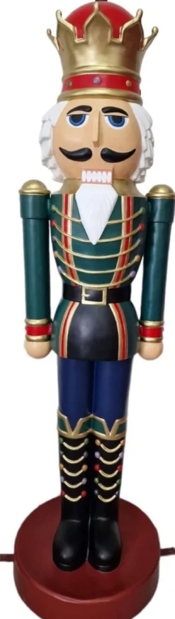 Casa Padrino Luxus Deko Skulptur Nussknacker König Mehrfarbig H. 200 cm - Lebensgroße Weihnachts Deko Figur - XXL Deko Skulptur - XXL Deko Figur - XXL Weihnachts Skulptur